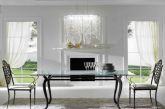 Mesa de cristal y forja para comedor
